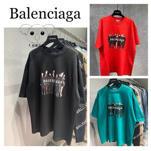 balenciaga/巴黎世家 21新款 胸前人像乐队印花图案 短袖男 t恤女