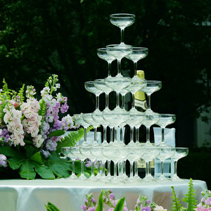 婚庆香槟塔杯宽口香槟杯玻璃婚礼宴会创意高脚杯子马天尼鸡尾酒杯