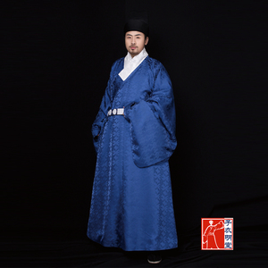 子衣明堂【如意云纹】原创品牌传统暗花缎汉服直身袍量身定制