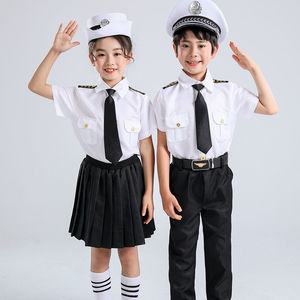 儿童空军套装飞行员合唱服空姐机长制服小海军演出服幼儿园表演服