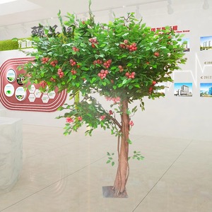 仿真山楂树  假树实木大型果树室内花艺装饰假水果树活动布景定制