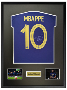 姆巴佩 2022世界杯法国队 亲笔签名足球服球衣 含sa证书裱框_阿里巴巴