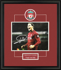 范戴克范迪克vvd 亲笔签名照片裱框 含sa证书 利物浦 世一卫