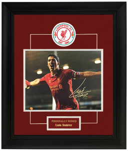 收藏 苏亚雷斯 苏牙 亲笔签名照片裱框 含sa证书 利物浦时期