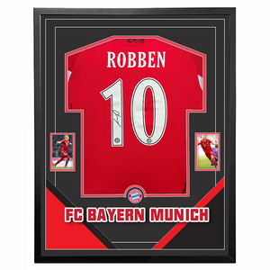 拜仁慕尼黑阿尔杰罗本 亲笔签名足球服球衣含sa证书裱框收藏