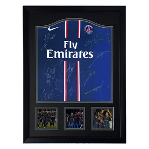 巴黎圣日耳曼 蒂亚戈席尔瓦伊布 亲笔签名 足球服球衣 含证书裱框