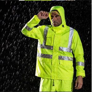 3M 视觉丽 高警示雨衣 PVC防水涂层布 折叠帽 安全服 安大叔 反光
