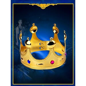 表演国王头饰摆件生日派对烘焙新款公主女王金色王冠成人儿童皇冠