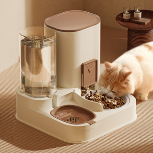 猫咪饮水机自动喂食器猫碗猫盆食盆狗食盆狗碗喝水一体器幼猫粮碗