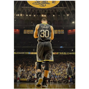 库里背影海报NBA篮球体育明星勇士队复古牛皮纸海报宿舍装饰画
