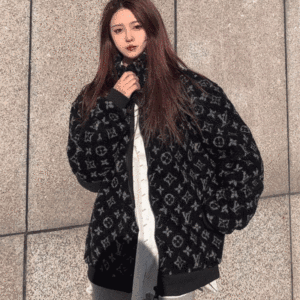 正确版lvvl泰迪熊外套羊羔毛满logo驴家毛绒大衣男女款夹克