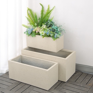 长方形水泥花盆特大号镁泥花箱花槽绿植水磨石花岗岩长条