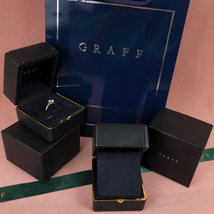 新款格拉芙钻戒盒graff戒指盒项链盒皮质首饰包装盒子礼品收纳盒