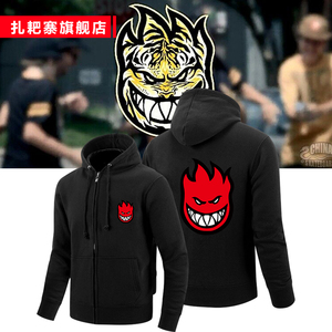 spitfire小火人死飞滑板拉链开衫卫衣男女学生韩版秋冬外套包邮