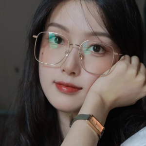 大框眼镜女显脸小金丝素颜纯钛方框适合圆脸防蓝光辐射眼睛近视女