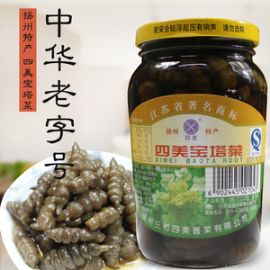四美酱菜宝塔菜375g下饭菜瓶装中华扬州特产酱菜地环螺丝菜