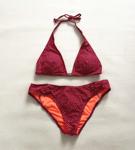 澳洲冲浪潮牌红色波点高端漂亮大小胸聚拢比基尼泳衣装bikini大码