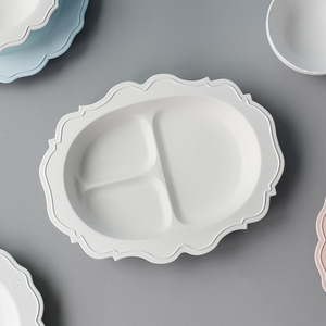 日本reale 进口竹子制抗菌树脂三食皿儿童辅食碗餐盘餐具礼盒送礼