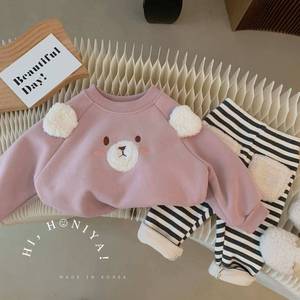 N韩版女婴儿衣服女童可爱卫衣套装春秋季洋气短裙一周岁棉两件套