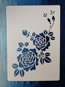 月季 古风创意手绘diy镂空模板型染喷雾涂鸦图案遮蔽板墙绘画画