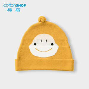 棉店婴儿卡通针织帽秋冬季0-12月可爱男女儿童帽小宝宝毛线帽棉帽