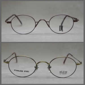 人气复古款小脸小尺寸dejavu彩纹红铜古铜合金椭圆形近视眼镜架框