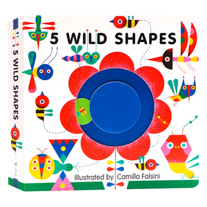 形状启蒙认知滑块操作纸板书 英文原版绘本 5 wild shapes 5个动物