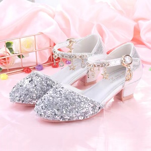 凉鞋防水台厚底粗跟一字扣带绸缎真丝恨天高走秀单鞋女36人付款278