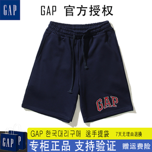 正品gap短裤男美式夏季休闲运动裤LOGO刺绣女直筒宽松休闲五分裤