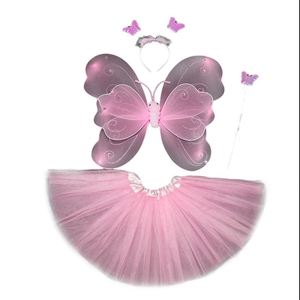 裙子儿童女童天使衣服背蝴蝶翅膀舞蹈服杖装饰仙女带表演小女孩发