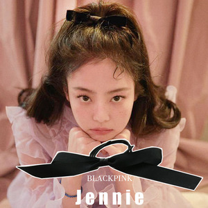 jennie同款金珍妮韩国可爱少女百搭高马尾黑色蝴蝶结发圈头绳皮筋
