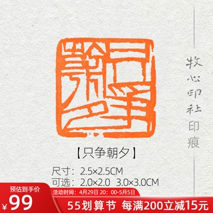 只争朝夕单刀齐白石风格印章手工篆刻成品闲章书画书法压角章