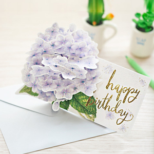 韩国制推荐简约高级同事闺蜜田园风对折式唯美生日立体空白小卡片