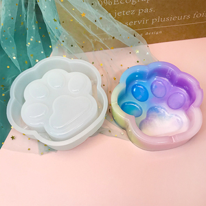 黛依diy手作材料水晶滴胶新品镜面肉垫猫爪收纳烟灰缸硅胶模具