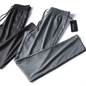 高阶会呼吸的面料铜氨丝垂感裤丝滑潮流百搭男士修身商务休闲男裤