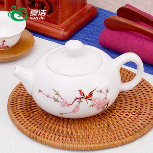 高白玉瓷茶壶功夫茶具泡茶壶单壶过滤孔中式小号家用陶瓷茶壶