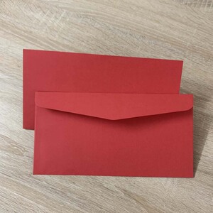现货纯色红色西式浪漫情书信封适合装三折后a4信纸可定制订做logo