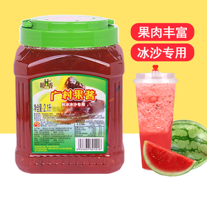 广村 西瓜果酱刨冰冰沙 奶昔水果茶 果味饮料奶茶店原料 2.1L包邮