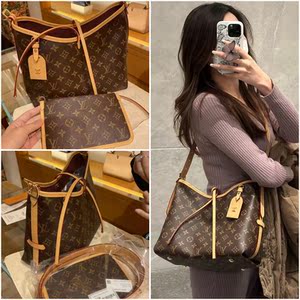 lv路易威登女包carryall小号老花子母包购物袋单肩斜挎包m46203