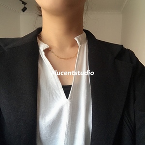 lucentstudio肯豆kendalljenner同款欧美ins基础款叠带锁骨项链
