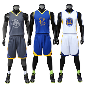 篮球服定制勇士队库里30号汤普森11号夏季比赛训练速干套装男球衣