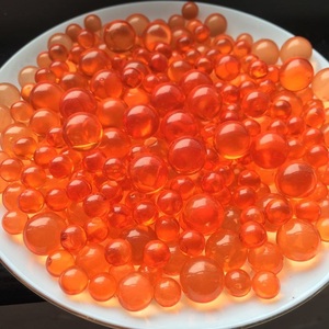 1234567890mm无孔塑料圆珠子透明桔色大小一套橘色亚克力鱼籽散珠