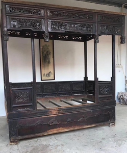 明清家具 实木保真老物件老顶子床罗汉床0人付款144000