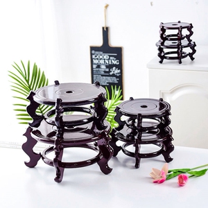 花盆底座托架实木花架茶壶花瓶石头奇石香炉木托盘架圆形摆件底座