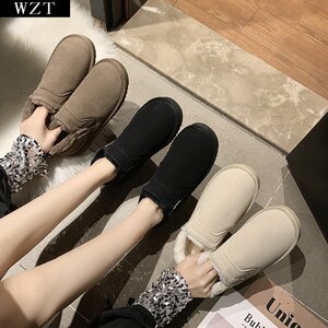 面包鞋加厚冬季情侣款一对ins潮男女通用矮帮加绒保暖抗寒雪地靴
