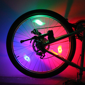 热销新款山地自行车钢丝柳叶辐条灯警示灯尾灯七彩风火轮单车配件