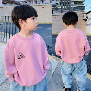 男童粉色卫衣2022春秋新款韩版中小童长袖打底衫儿童春季套头上衣