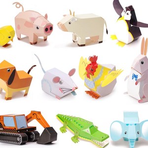 diy立体手工粘贴玩具儿童折纸动物交通幼儿园手工生日