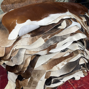 进口轻奢真皮整张奶牛皮地毯动物皮材料高级原皮马毛马皮手工皮革