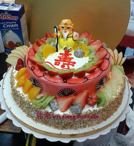 生日蛋糕北京 水果蛋糕 祝寿两层蛋糕 寿宴蛋糕 寿字蛋糕 寿星佬